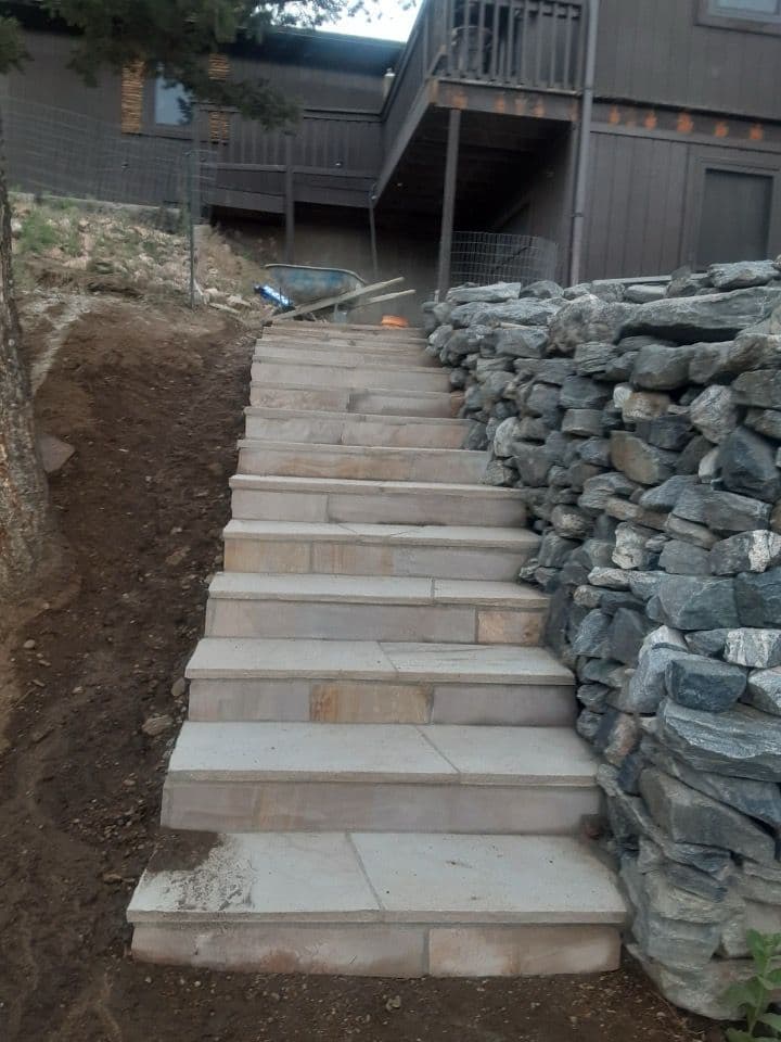 Gallery photos for Crafting Unique Buff Flagstone Patios and Steps: Image #1